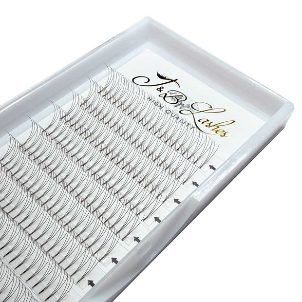 3D | 0.07 Eyelash Fans Brown | 240 Pieces