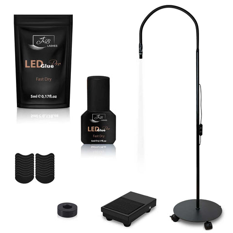 LED White Light System Wimpernverlängerung  | Set Premium | Schwarz