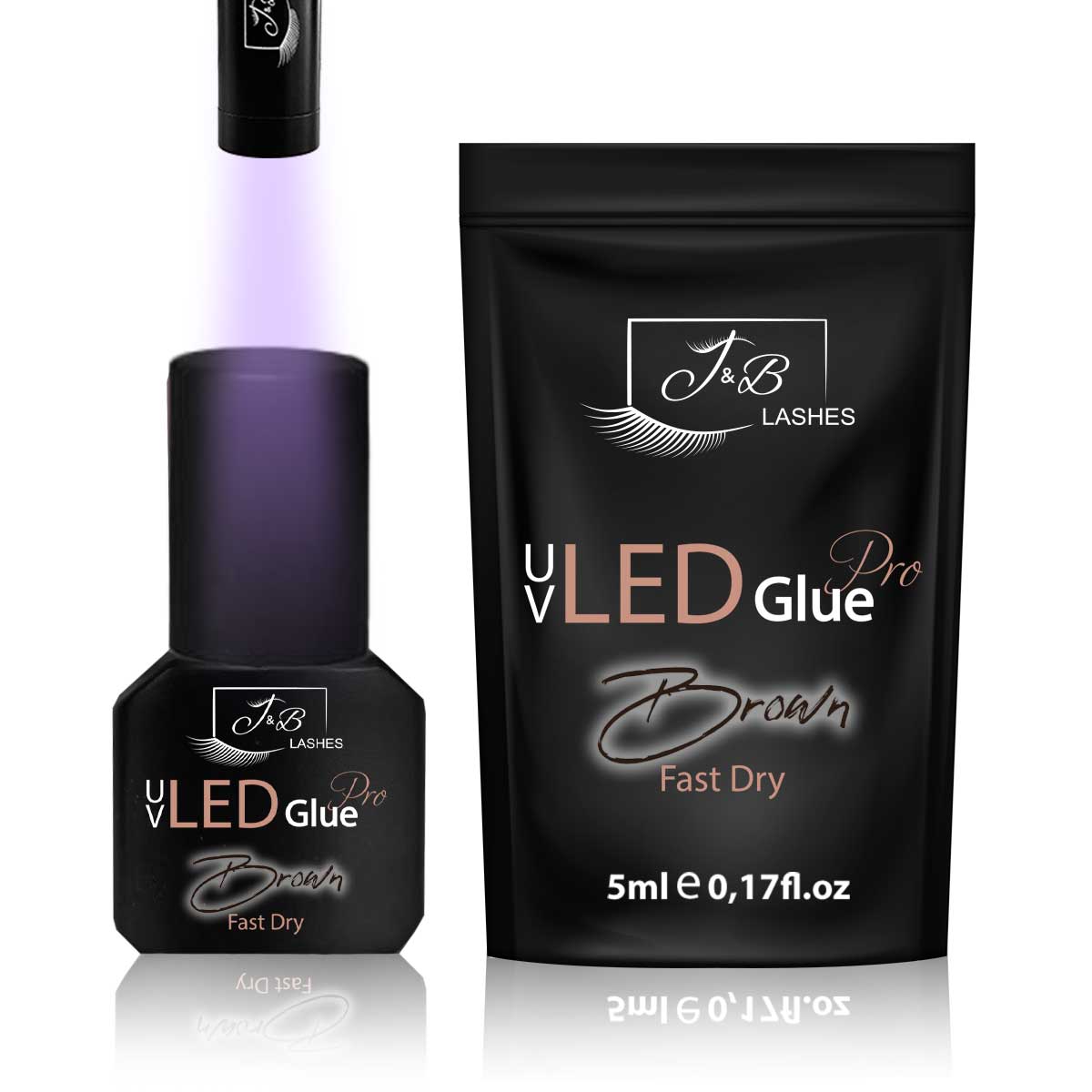 Colle à cils UV-LED à séchage rapide | 0,3 seconde | Marron