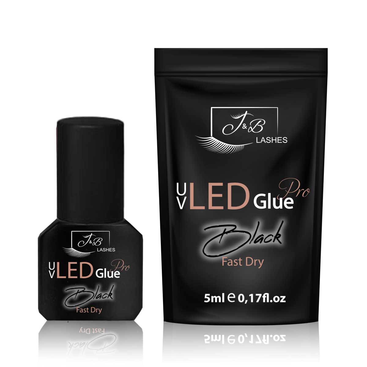 Colle pour extensions de cils UV-LED à séchage rapide | 0,3 seconde | Noire