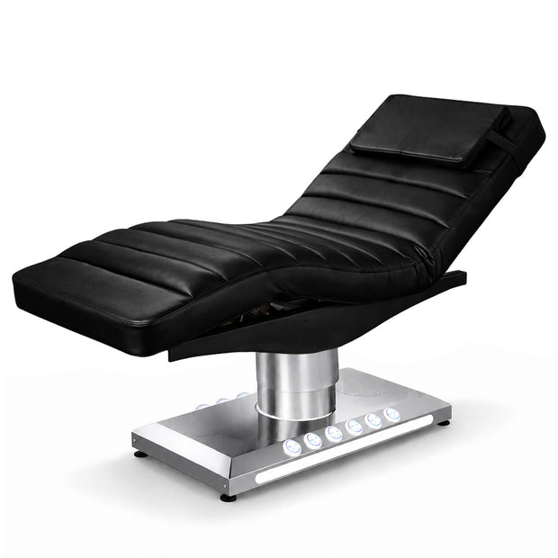 Electric beauty bed with 3 motors | Black & Silver