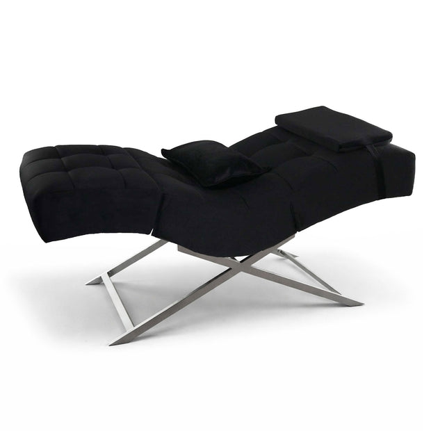 Kosmetikliege | Behandlungsliege Premium | Velours Schwarz