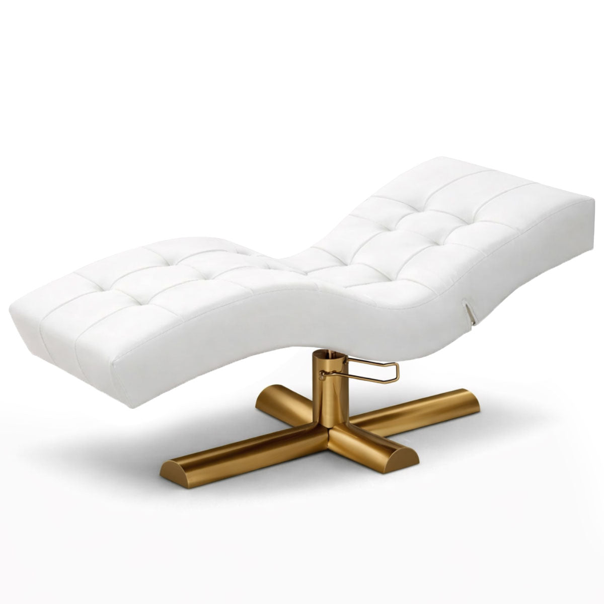 Table de soins esthétiques | Table de soins de luxe | Hauteur réglable | Similicuir blanc