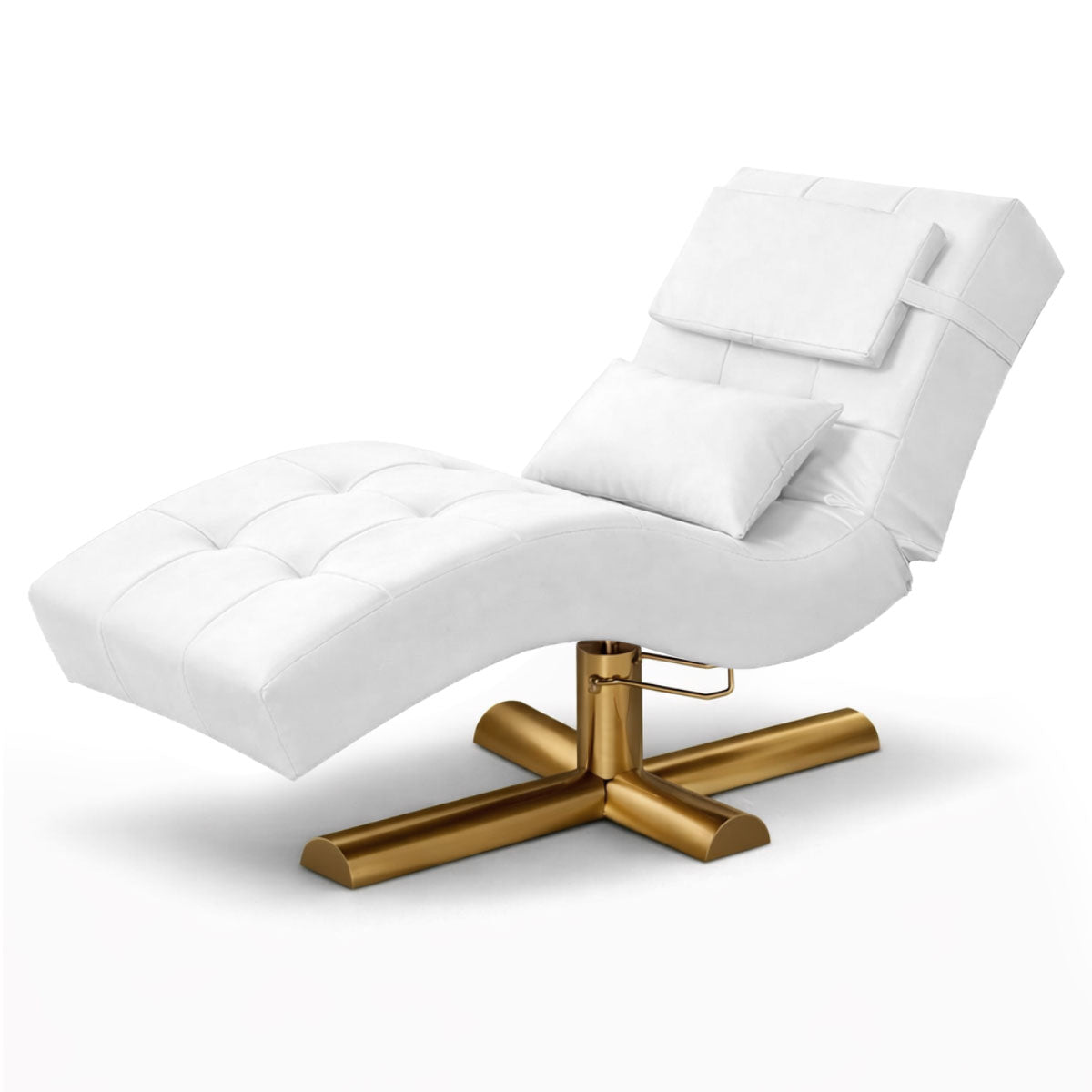 Table de soins esthétiques | Table de soins de luxe | Hauteur réglable | Similicuir blanc