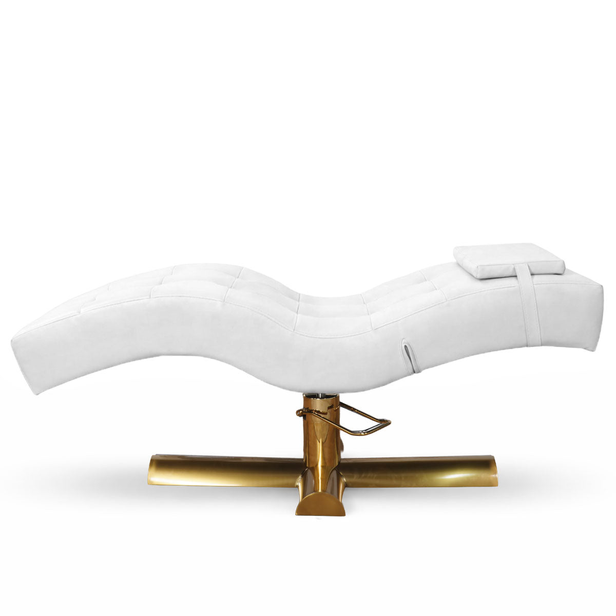 Table de soins esthétiques | Table de soins de luxe | Hauteur réglable | Similicuir blanc