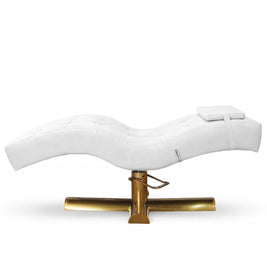 Table de soins esthétiques | Table de soins de luxe | Hauteur réglable | Similicuir blanc