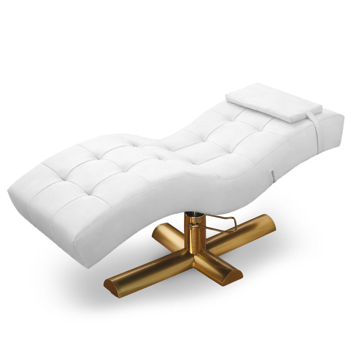 Table de soins esthétiques | Table de soins de luxe | Hauteur réglable | Similicuir blanc