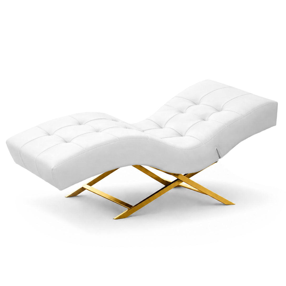 Fauteuil de beauté | Table de soins Premium | Similicuir blanc | Or