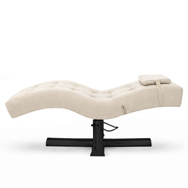 Table de soins esthétiques | Table de soins de luxe | Hauteur réglable | Velours beige