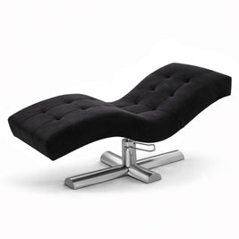 Kosmetikliege | Behandlungsliege Deluxe | Höhenverstellbar | Schwarz Velours