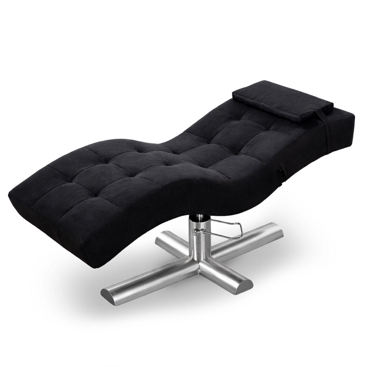 Kosmetikliege | Behandlungsliege Deluxe | Höhenverstellbar | Schwarz Velours