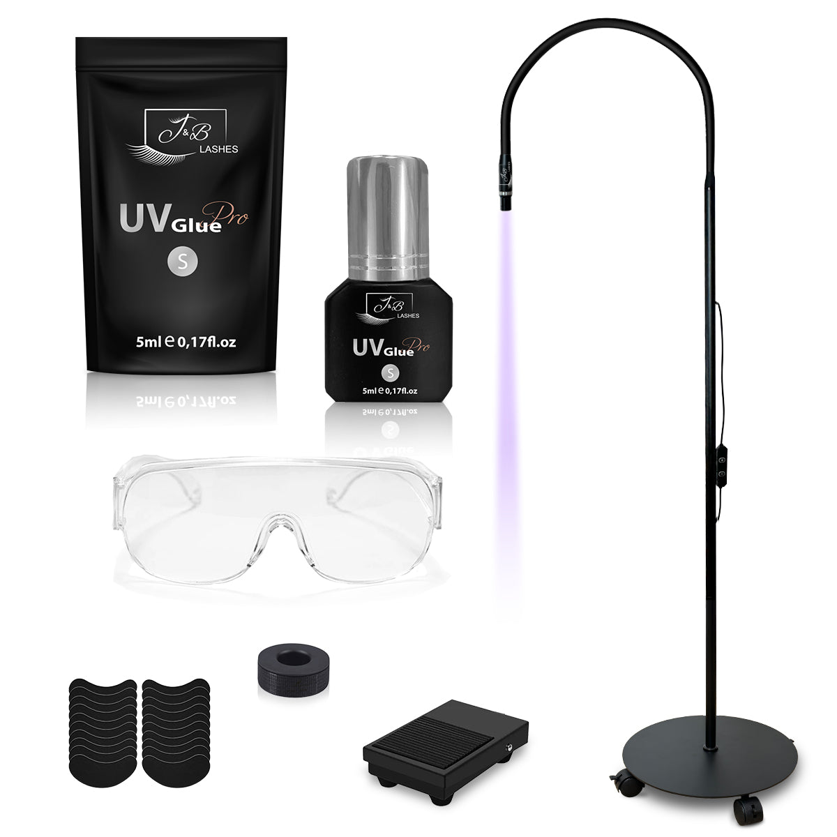 System UV do przedłużania rzęs | Zestaw Premium | Lampa czarna