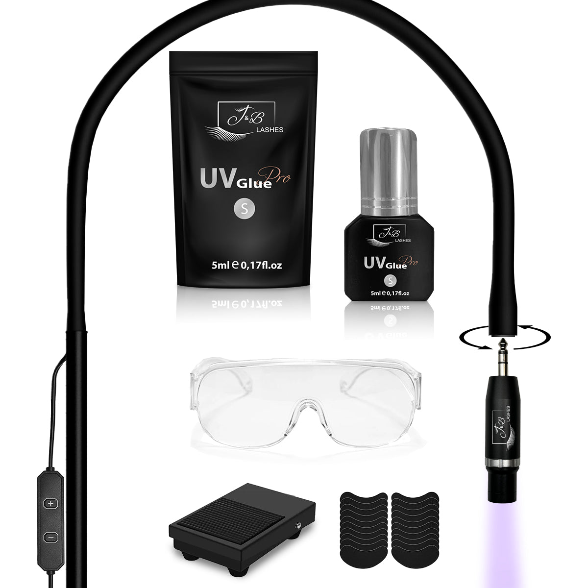 System UV do przedłużania rzęs | Zestaw Premium | Lampa czarna