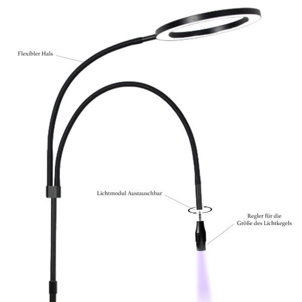 UV System Wimpernverlängerung | Set Deluxe 2in1 | Lampe Schwarz – Bild 2