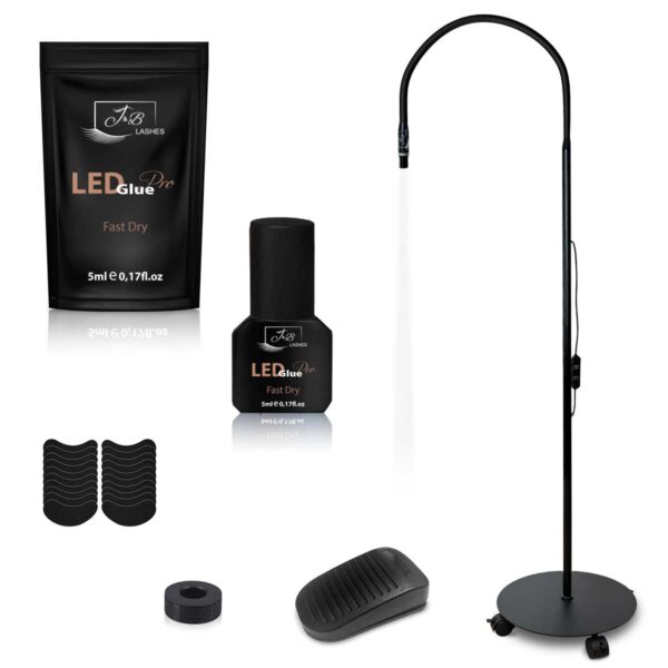 LED White Light System Wimpernverlängerung  | Set Premium | Schwarz