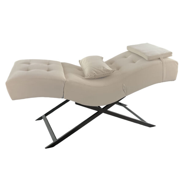 Kosmetikliege | Behandlungsliege Premium | Velours Beige – Bild 2