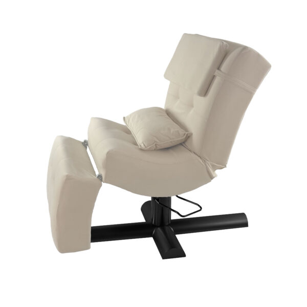 Kosmetikliege | Behandlungsliege Deluxe | Höhenverstellbar | Beige Velours – Bild 4