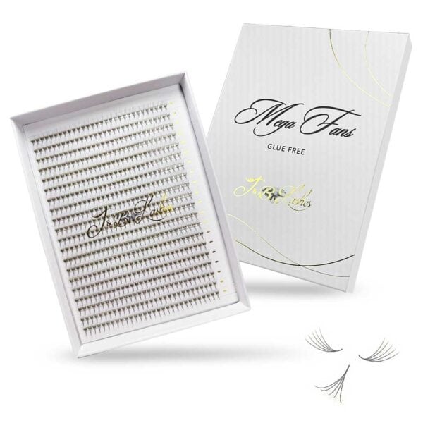 Glue-Free | Mega Fans | 5D | 0.07 lash fans | 600 pieces | Sharp Base | Deep Black