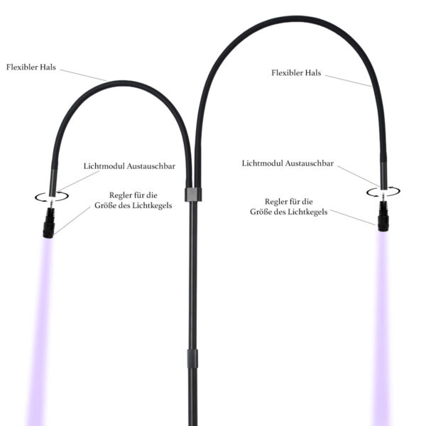 UV System Wimpernverlängerung | Set Double Head | Lampe Schwarz – Bild 2